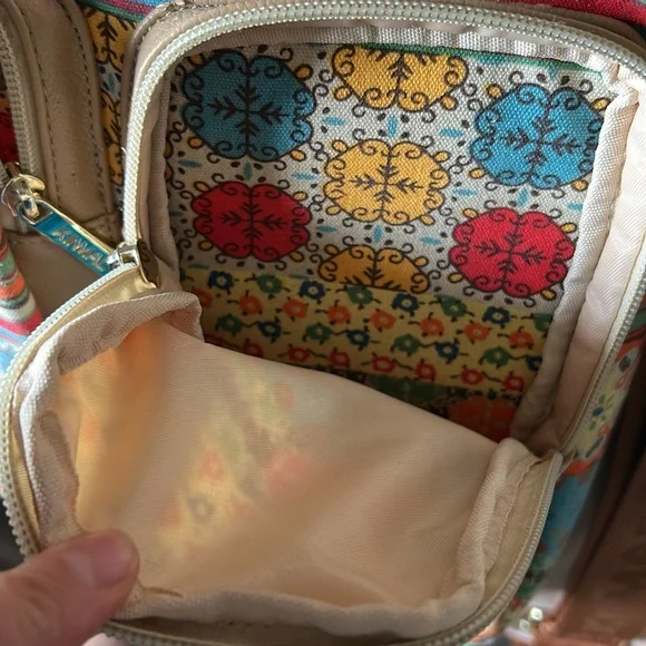 Multicolor Patterned Women's Laptop Bag some wearing shown pictures. - Picture 8 of 10